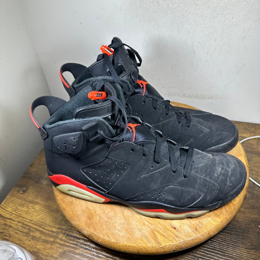 Jordan 6 Retro Infrared 2019 Black Red Basketball Shoes 384664-060 Mens Size 14